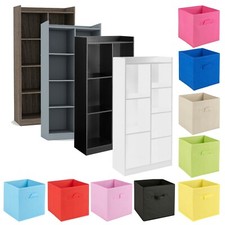 Tall Wooden 7 Cube Bookcase