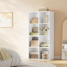 Tall Wooden 8 Cube Bookcase